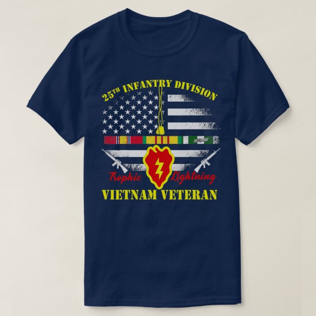 Camiseta 25 Divisão de Infantaria Vietnã Teto Veterano Viet (Frente do Design)
