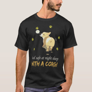 Camiseta 25 Sinta-se Seguro à Noite Dormindo Com Um Corgi