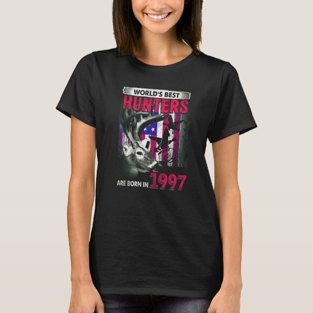 Camiseta 25 Years Old Deer Hunter Born In 1997 25th Birthda (Frente)