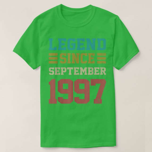 Camiseta 25 Years Old Gifts Legend Since September 1997 25t (Frente do Design)