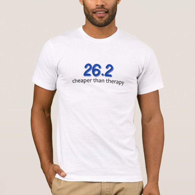 Camiseta 26,2 Mais barato do que a terapia (Frente)