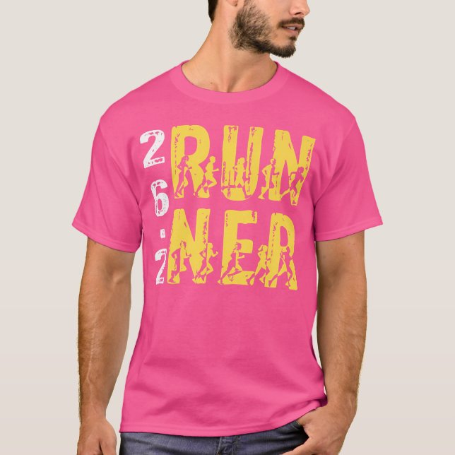 Camiseta 26 2 Marathon Runner Silhouette Running Training R (Frente)