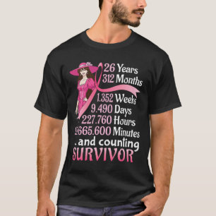 Camiseta 26 Anos 312 Meses E Contagem Do Cancer Da Mama