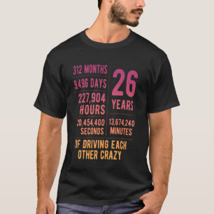 Camiseta 26 Anos Casados Engraçado 26º Aniversário de Casam