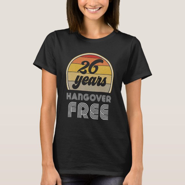 Camiseta 26 anos de Sober Parabéns Recuperação Limpa Sobr (Frente)