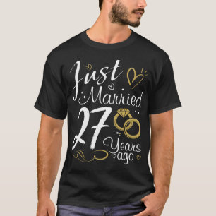 Camiseta 27º aniversário de casamento.Recem casados há 27 a