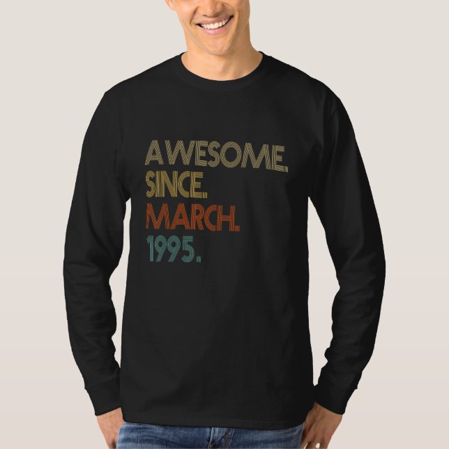 Camiseta 27º Aniversário Impressionante Desde março de 1995 (Frente)