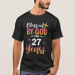 Camiseta 27º Aniversário Mulher Abençoada por Deus por 27 a