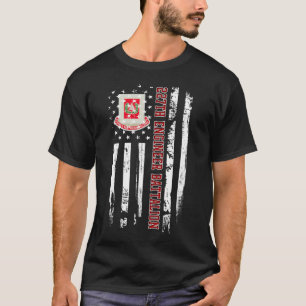 Camiseta 27º Batalhão-Engenheiro Veterano EUA Bandeira Vete