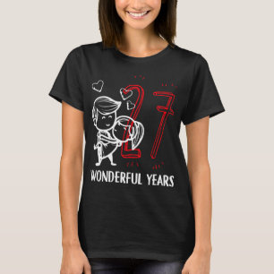 Camiseta 27 Anos Maravilhosos. 27º aniversário de casamen