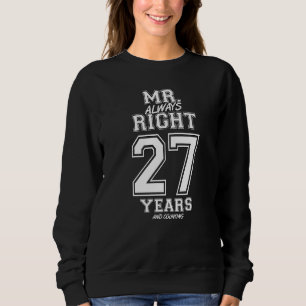 Camiseta 27 Anos Sendo O Sr. Sempre Certo Casais Engraçados