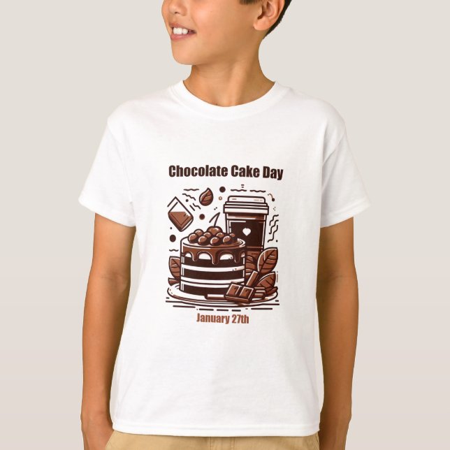 Camiseta 27 de janeiro - Dia do bolo de chocolate (Frente)