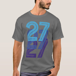 Camiseta 27 Número da Sorte 27º Ano de Aniversário Idade Sp