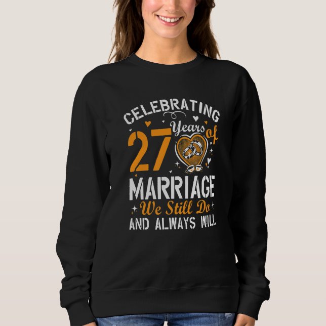 Camiseta 27th Wedding Anniversary Matching Couple Men Women (Frente)