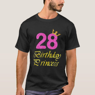 Camiseta 28ª Garota de Aniversário Tee Princess 28 Anos