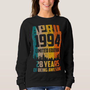 Camiseta 28º Aniversário 28 Anos Incrível Desde Abril De 19
