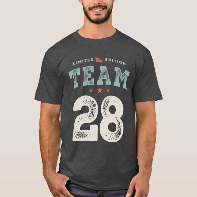 Camiseta 28º aniversário Engraçado, 28 anos (Frente)