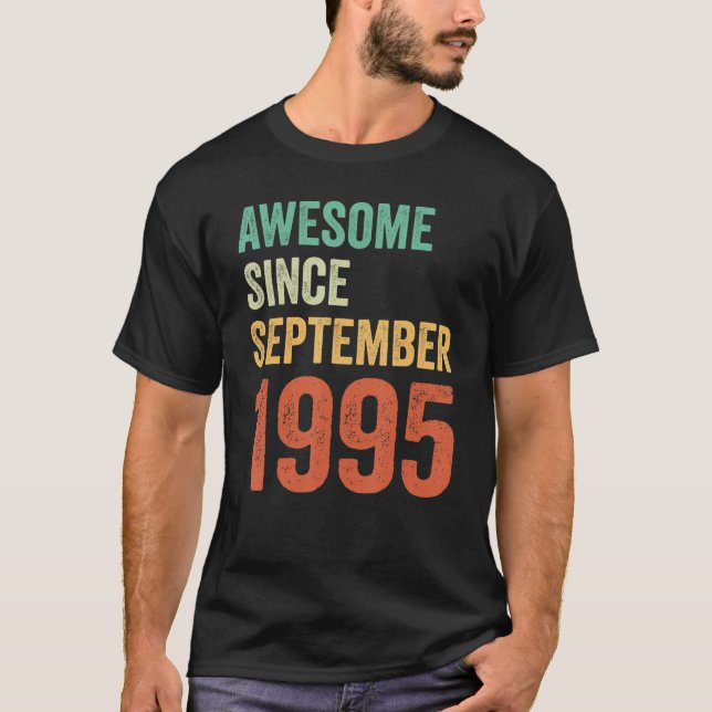Camiseta 28º Aniversário Impressionante Desde setembro de 1 (Frente)