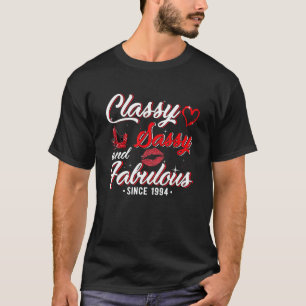 Camiseta 28.º Aniversário High Heels Classy Sassy Fabulous