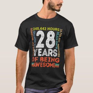 Camiseta 28.º aniversário incrível 28 anos retrô da época d