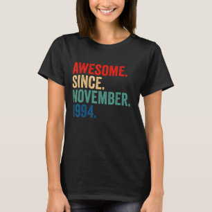 Camiseta 28 anos 28 anos Aniversário incrível desde novembr