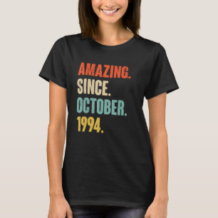 Camiseta 28 anos 28 anos Aniversário incrível desde outubro