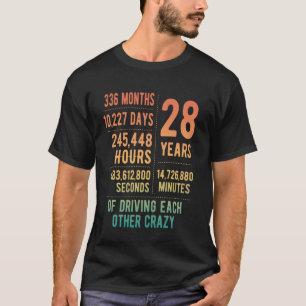 Camiseta 28 Anos Casados Engraçado 28 Anos De Casamento