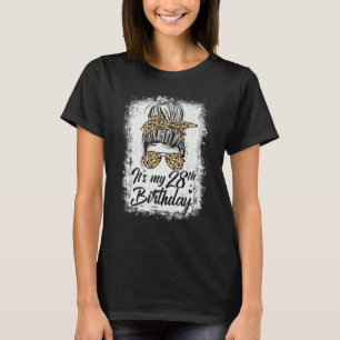 Camiseta 28 anos de idade, Misty Bun Leopard É meu 28º aniv