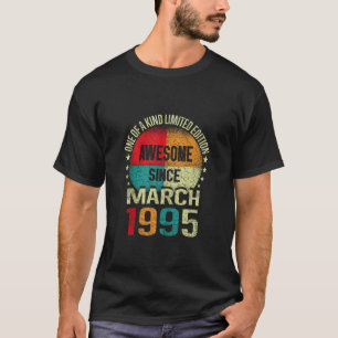 Camiseta 28 Anos Incrível Desde Março De 1995 Vintage 28º N