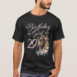 Camiseta 29ª Menina de Aniversário Cavalo de 29 Anos