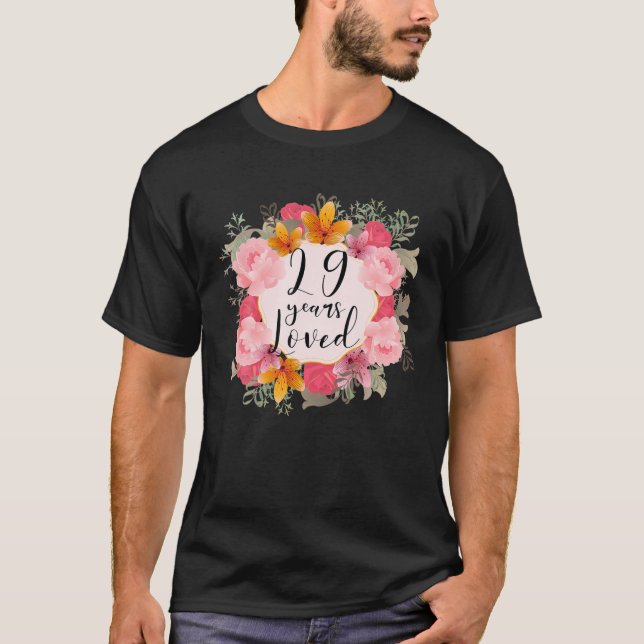 Camiseta 29 Anos Adoravam Feliz 29º aniversário Mulheres Fa (Frente)