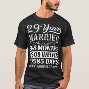 Camiseta 29 anos de casamento Feliz 29º aniversário de casa