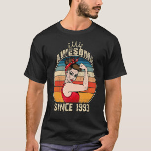 Camiseta 29 anos é incrível desde 1993 29º aniversário mulh