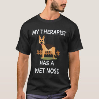 Camiseta 29 Meu Terapeuta Tem Um Pastor Alemão Com Nariz Mo