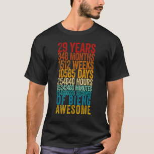 Camiseta 29.o Aniversário, 29 anos