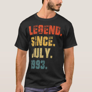 Camiseta 29.o aniversário Legenda de 29 anos desde julho de
