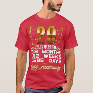 Camiseta 29 Years Married  Funny 29th Wedding Anniversary 