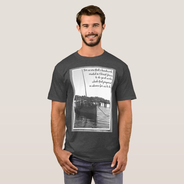 Camiseta 2:10 Ephesian dos trabalhos manuais do deus (Frente Completa)