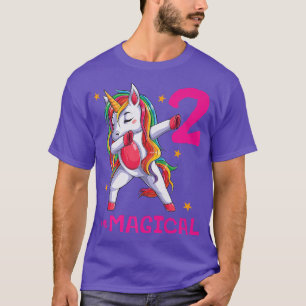 Camiseta 2 And Magical Girls 2nd Birthday Unicorn 2 Year Ol