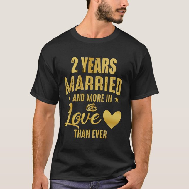Camiseta 2 anos de casais casados, segundo de aniversário d (Frente)