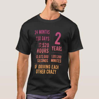 Camiseta 2 anos de casamento com segundo engraçado