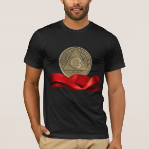 Camiseta 2 anos de idade Aniversário Moeda Fita Vermelha