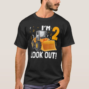 Camiseta 2 Anos De Idade, Criança Bulldozer Caminhão Aniver