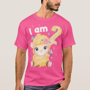 Camiseta 2 Anos De Idade Menina Ovelha De 2 Anos