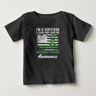 Camiseta 2 anos de vida livre de Canceres, sem Linfoma Hodg