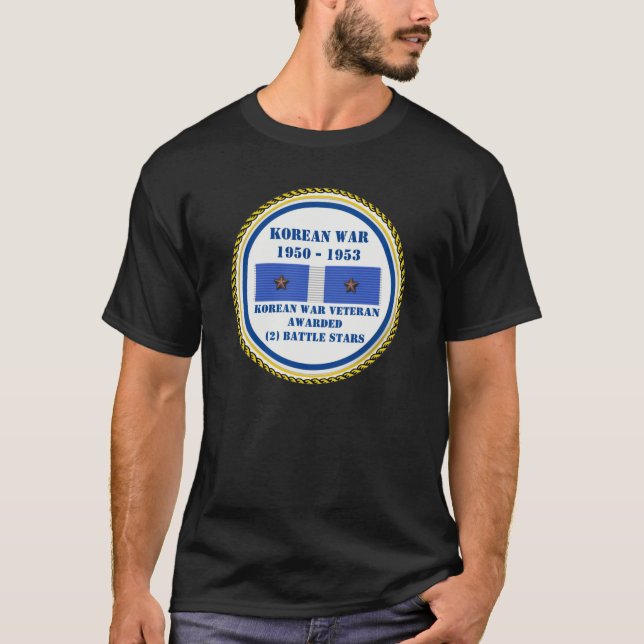 CAMISETA 2 BATALHAS ESTRELAS VETERANO DA GUERRA NA COREIA (Frente)