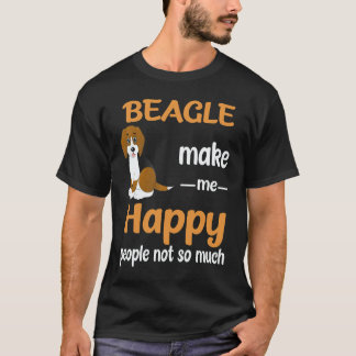 Camiseta 2 Beagle Me Fazem Feliz Pessoas Não Tanto Beagle