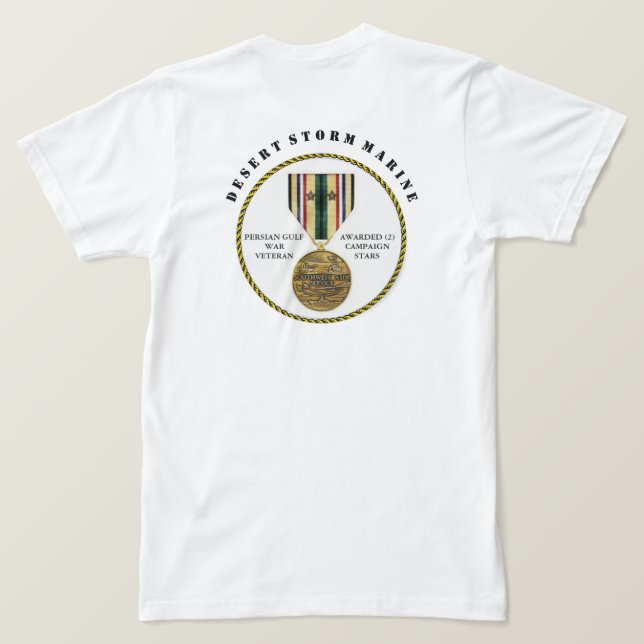 Camiseta 2 CAMPAIGN STARS Desert Storm Marine SEMPER Fi (Verso do Design)