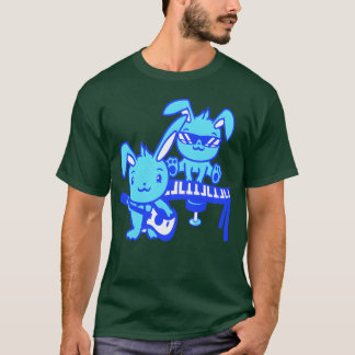 Camiseta 2 coelhos fofos coelhinhos dois amigos legais time