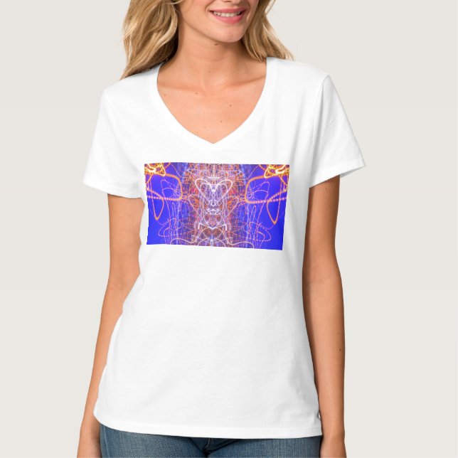 CAMISETA 2 CORAÇÕES NUM UNIVERSO AZUL,  (Frente)